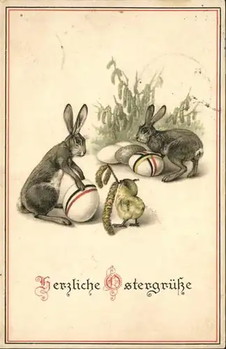 Schwarz Weiss Rot Ostern Hasen Kueken / Heraldik /