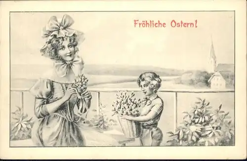 Ostern Easter Paques Frauen / Greetings /
