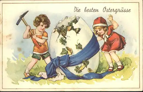 Ostern Easter Paques Kinder Osterei / Greetings /