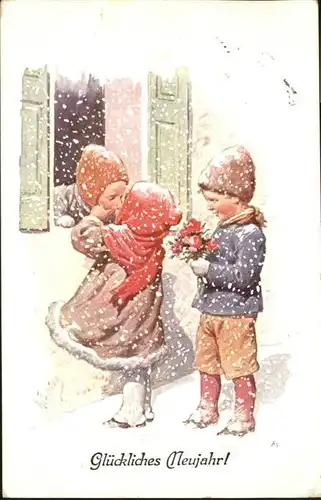 Neujahr Kinder Kuss / Greetings /