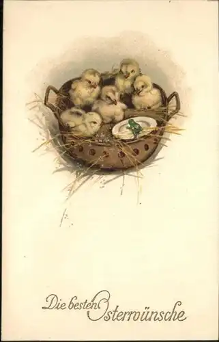 Ostern Easter Paques Kueken Frosch / Greetings /