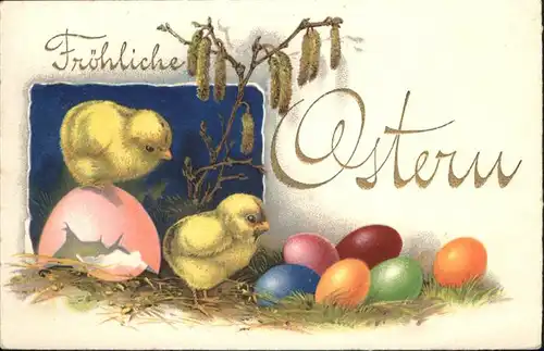 Ostern Easter Paques Kueken Eier / Greetings /