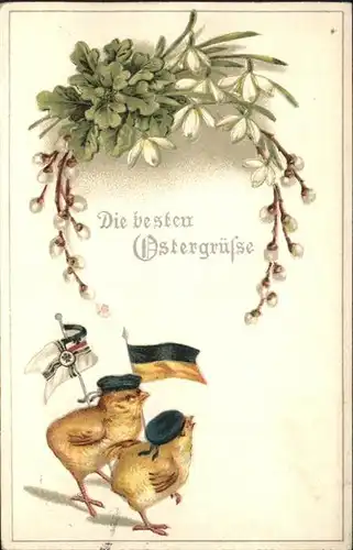 Schwarz Weiss Rot Ostern Kueken vermenschlicht Schwarz-Gold / Heraldik /