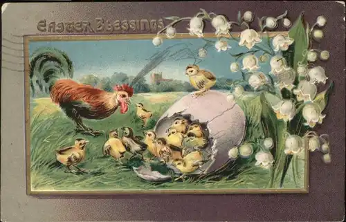Ostern Easter Paques Gefluegel Kueken / Greetings /