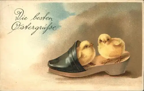 Ostern Easter Paques Kueken Schuh / Greetings /