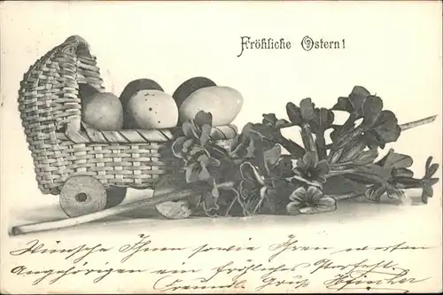 Ostern Easter Paques Wagen Eier / Greetings /