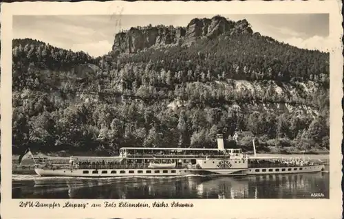 Dampfer Seitenrad Leipzig Fels Lilienstein / Schiffe /