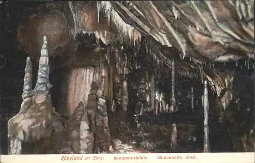 Hoehlen Caves Grottes Ruebeland Saeulenhalle Tropfstein / Berge /