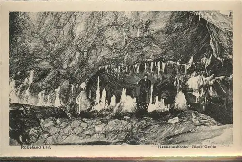 Hoehlen Caves Grottes Ruebeland Hermannshoehle Blaue Grotte Tropfstein / Berge /