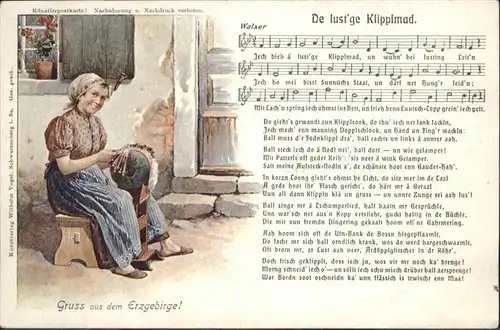 Liederkarte Klipplmad Frau / Musik /