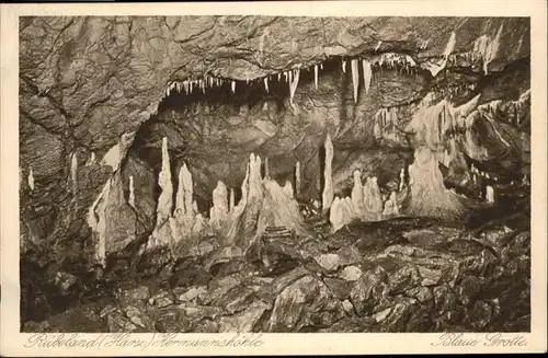 Hoehlen Caves Grottes Ruebeland Hermannshoehle Blaue Grotte Tropfstein  / Berge /