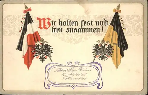 Schwarz Weiss Rot Fahnen Schwarz-Gold / Heraldik /