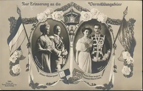 Adel Preussen Wilhelm II Prinz Ernst August Prinzessin Viktoria Luise Vermaehlungsfeier