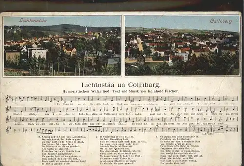 Liederkarte Lichtenstein Collnberg Lichtnstaeae un Collnbarg