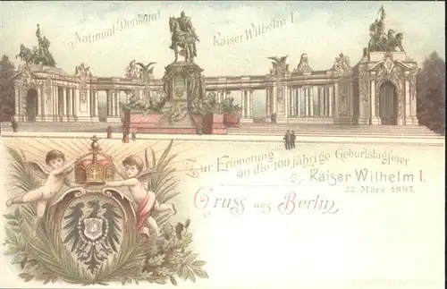 Denkmal Nationaldenkmal Kaiser Wilhelm I Berlin Engel / Denkmaeler /