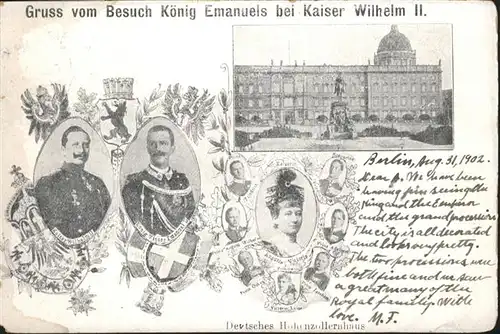 Wilhelm II Koenig Emanuel Kaiser Deutsches Hohenzollernhaus Wappen