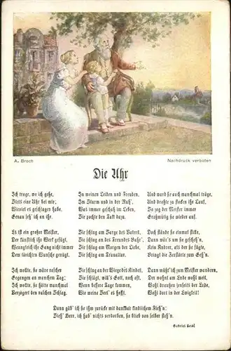 Uhren Gedicht Gabriel Seidl Kuenstler A. Broch