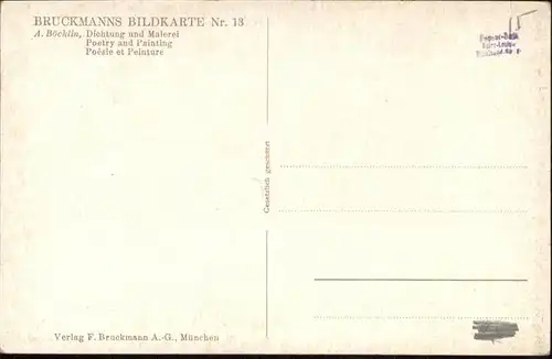 Kuenstlerkarte A. Boecklin Dichtung Malerei Brunnen Nr. 13