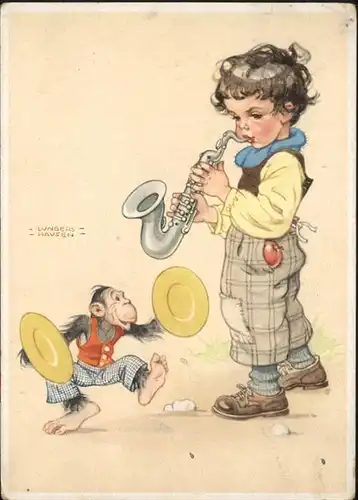 Instrumente Saxophon Affe Kuenstler Lungers Hausen