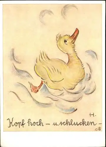 Voegel Ente Kuenstler B. Hummel