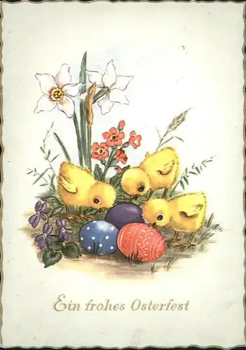 Ostern Easter Paques Kueken / Greetings /