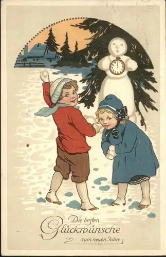 Uhren Schneemann Kinder Neujahr