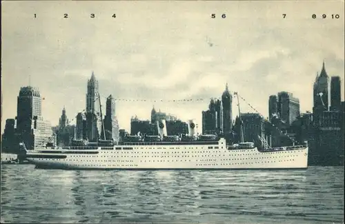 Dampfer Binnenschifffahrt MS Gripsholm Swedish American Line Manhattan