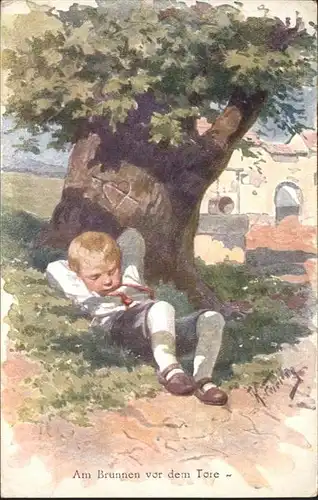 Feiertag Karl Am Brunnen vor dem Tore Junge Kind Baum