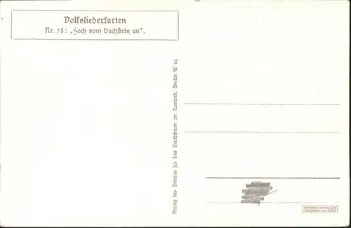 Liederkarte Nr. 78 Hoch vom Dachstein an Jaeger Horn 