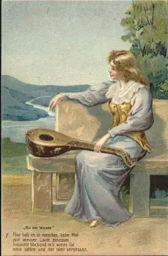 Liederkarte Gitarre Saiteninstrument Frau