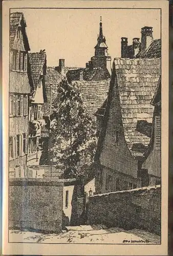 Ubbelohde Otto Stiftskirche Schlossberg Federzeichnung Kat. Kuenstlerkarte