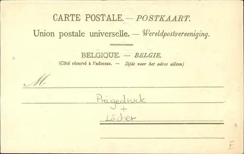 Briefmarke auf Ak Belgien Wappen  Kat. Besonderheiten