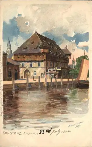 Diemer Zeno Litho Konstanz Kaufhaus Nr. 2212 Kat. Kuenstlerkarte