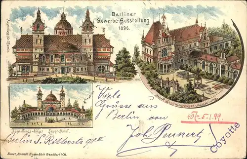 Ausstellung Gewerbe Berlin 1896 Bau- und Ingenieurwesen Chemie Palast / Expositions /