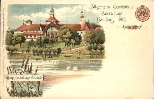 Ausstellung Gartenbau Hamburg 1897 Dessin Nr. 4 / Expositions /