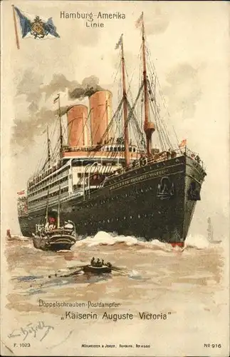 Dampfer Oceanliner Kaiserin Auguste Victoria Hamburg Amerika Linie Kat. Schiffe