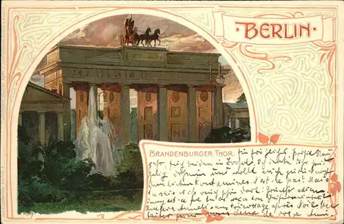 Kley Berlin Brandenburger Tor Nr. 157a  Kat. Kuenstlerlitho