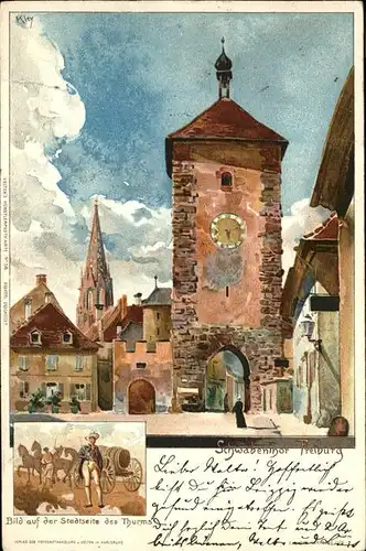 Kley No. 36 Schwabentor Freiburg Kat. Kuenstlerlitho