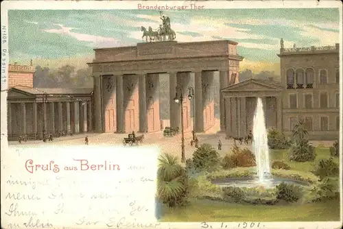 Brandenburgertor Berlin Kuenstlerkarte No. 106 Kat. Gebude und Architektur