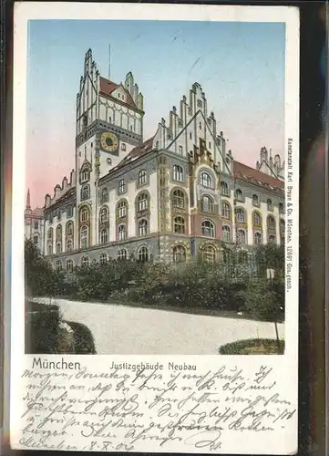 Verlag Braun Nr. 12891 Muenchen Justizgebaeude Neubau / Verlage /