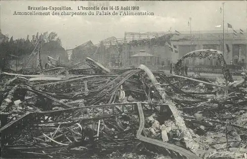 Exposition Bruxelles 1910 Incendie Palais de l'Alimentation / Expositions /
