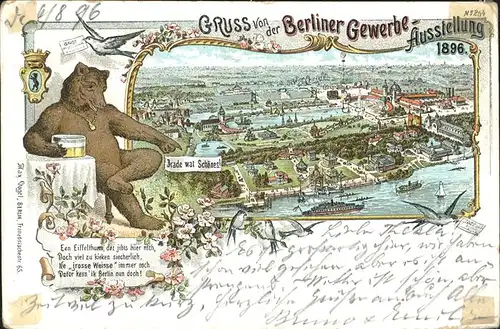 Ausstellung Gewerbe Berlin 1896 Baer Tauben Gedicht  / Expositions /