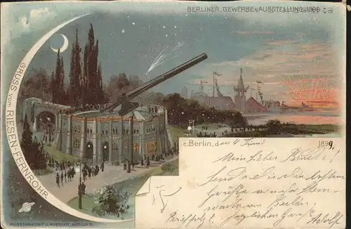 Ausstellung Gewerbe Berlin 1896 Riesen-Fernrohr  / Expositions /