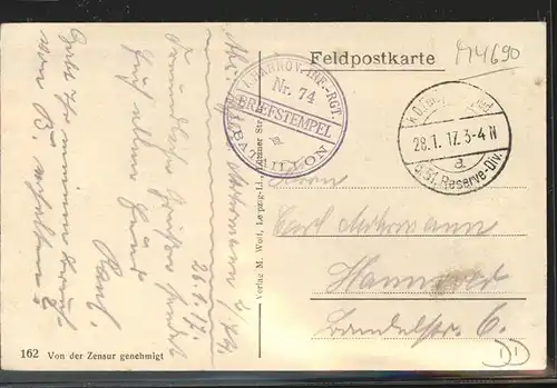 Eisenbahn 1. Hannov. Inf. Rgt. Nr. 74 Bataillon Kat. Eisenbahn