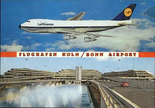 wz00545 Flughafen Airport Aeroporto Koeln Bonn Lufthansa Flugzeug Kategorie. Flug Alte Ansichtskarten