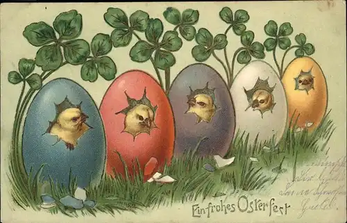 Ostern Easter Paques Ostereier Klee / Greetings /