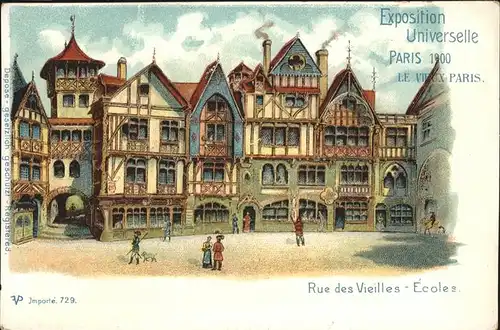 Exposition Universelle Paris 1900 Rue Vieilles Ecoles Kat. Expositions