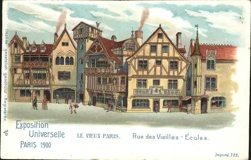 Exposition Universelle Paris 1900 Rue Vieilles Ecoles Kat. Expositions