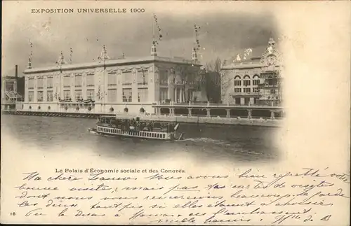 Exposition Universelle Paris 1900 Palais Economie Schiff Kat. Expositions