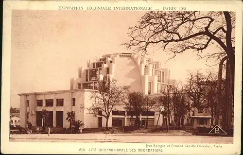 Exposition Coloniale Paris 1931 Cite Internationale des Informations Kat. Expositions